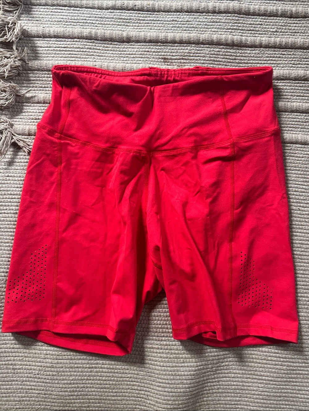 Stoic athletic Bike Shorts bright tomato Fire Red NEW women’s large quick dry L